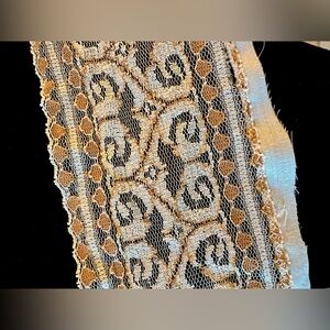 Vintage Lace Soft cream and tan colored. Cut & saved from a vintage tablecloth.